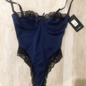 Blue lace bodysuit